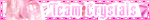 A bright pink blinkie with pink crystals and pink outlined text saying, 'Team Crystals.'
